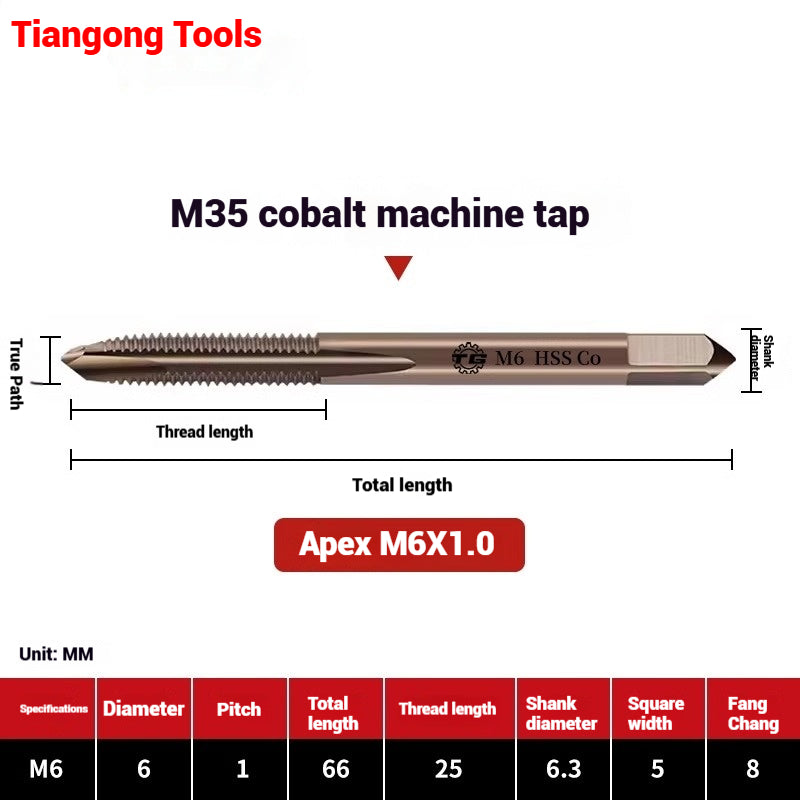 1084-M35 cobalt taps machine use high speed steel stainless steel special taps straight groove spiral apex backtapping taps Shandong Denso Pricision Tools Co.,Ltd.
